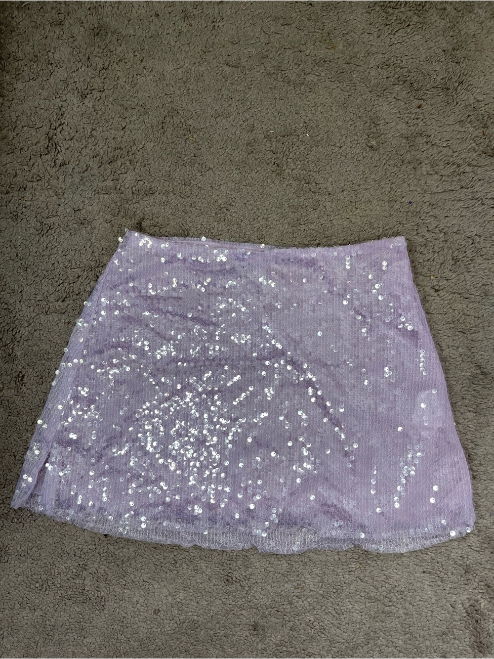 PrettyLittleThing Lilac Sequin Mini Skirt
